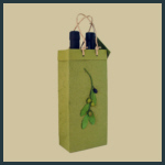 Gift Tote - Tall Double with Olive Branch Design - Green